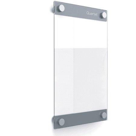 QUARTET Dry-Erase Board, Glass, 11"Wx17"L, White QRTGI1117